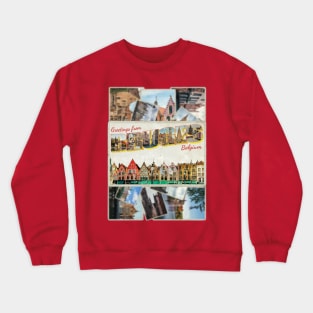 Greetings from Bruges in Belgium Vintage style retro souvenir Crewneck Sweatshirt